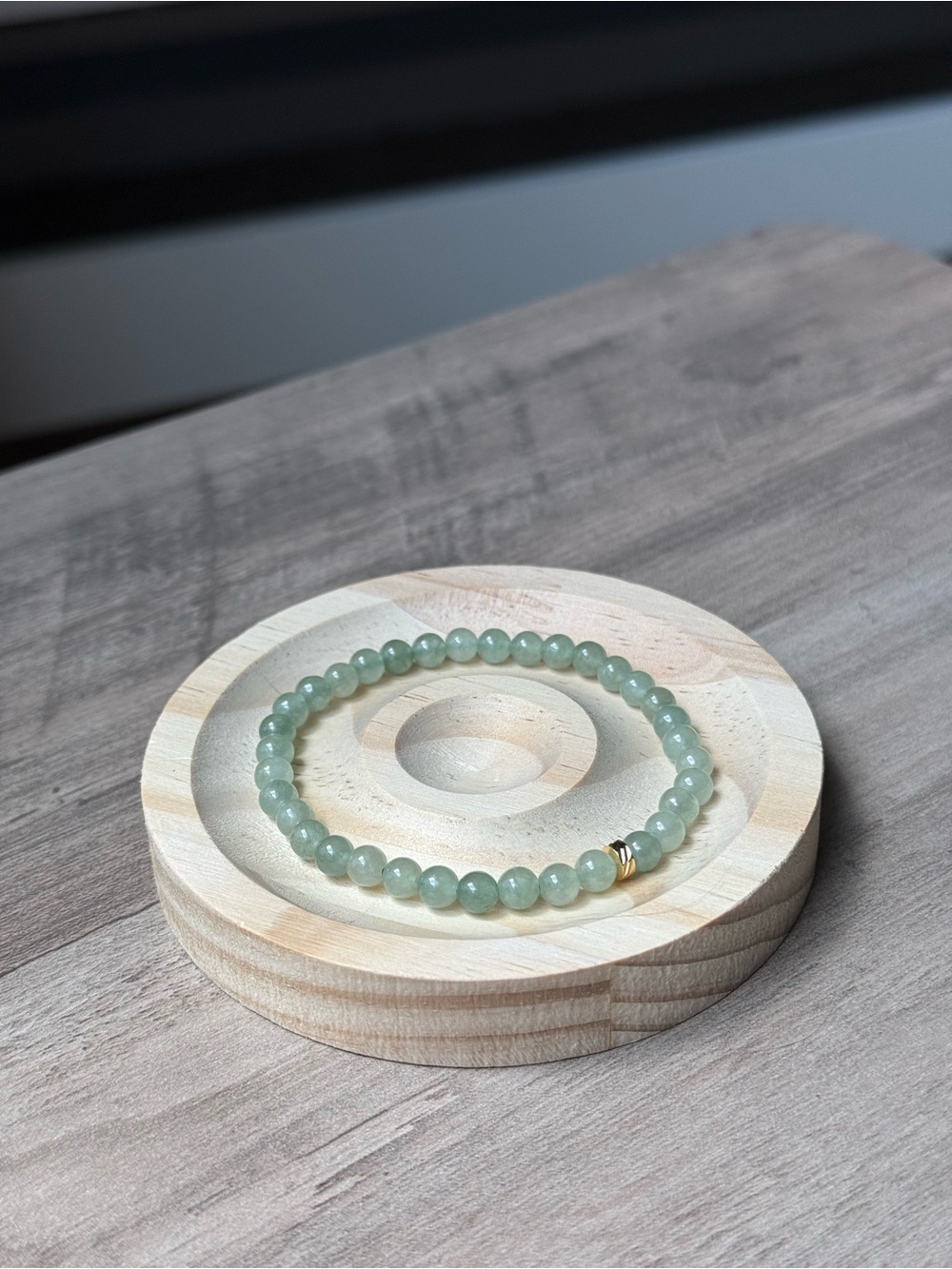 Handcrafted Green Jade Bracelet 5.3mm